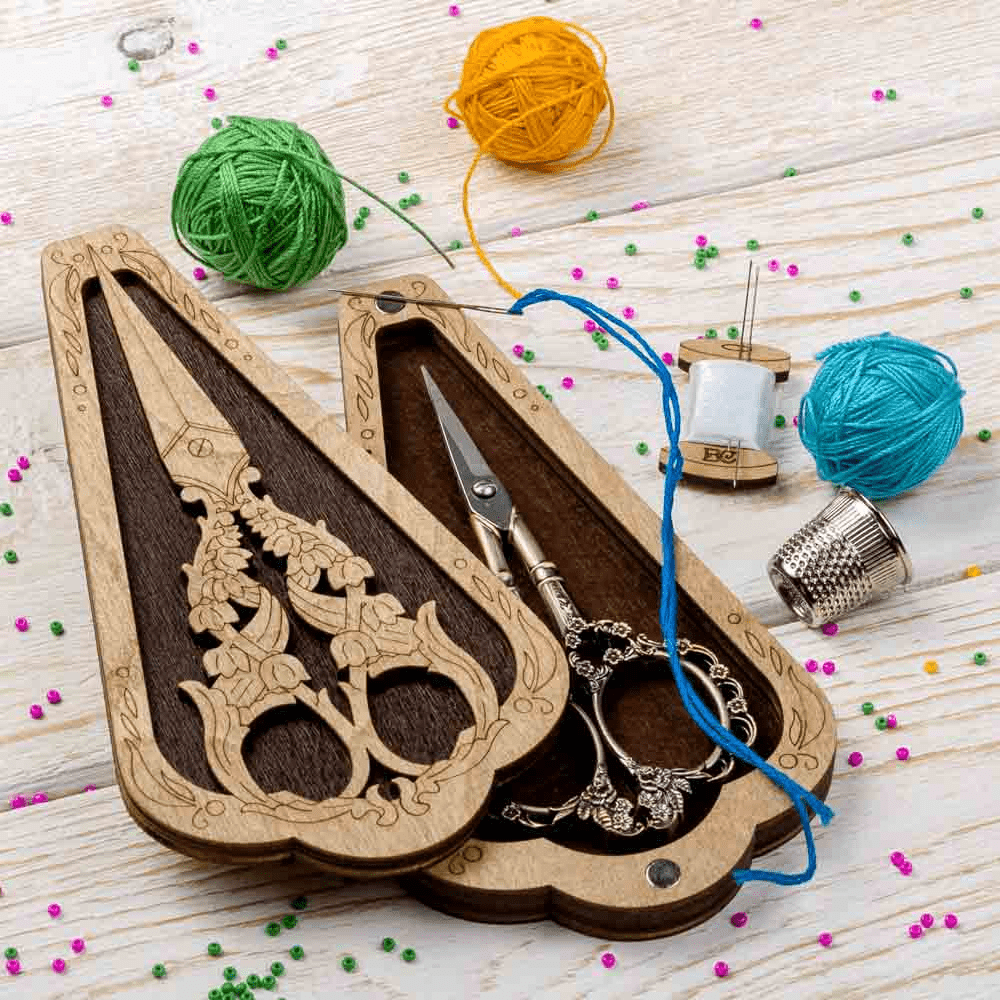 Scissor Case - Wooden Scissor Case, Storage Box for Scissors