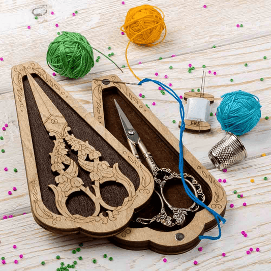Scissor Case - Wooden Scissor Case, Storage Box for Scissors