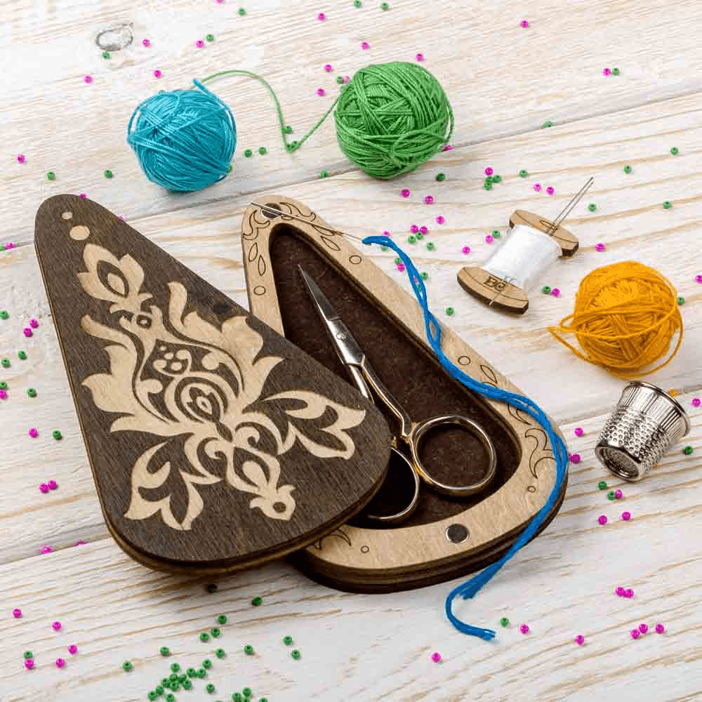 Scissor Case - Wooden Scissor Case, Storage Box for Scissors