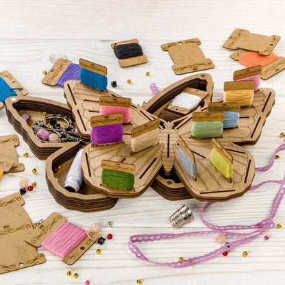 Storage Box for handcraft and 33 bobbins included