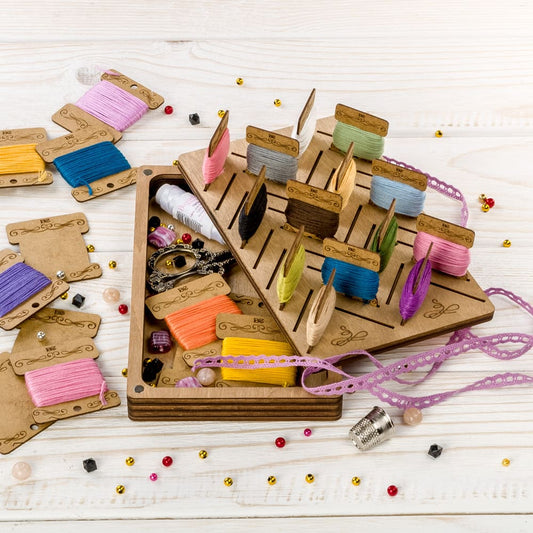 Storage Box for handcraft and 38 bobbins included