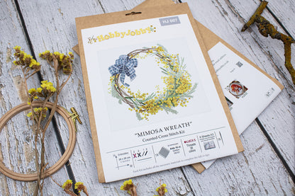 Cross Stitch Kit HobbyJobby - Mimosa Wreath