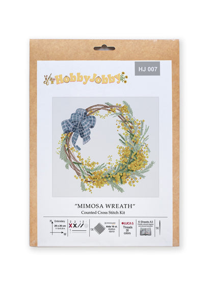 Cross Stitch Kit HobbyJobby - Mimosa Wreath