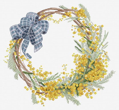 Cross Stitch Kit HobbyJobby - Mimosa Wreath