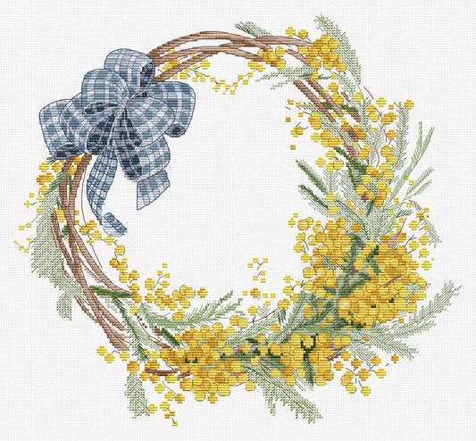 Cross Stitch Kit HobbyJobby - Mimosa Wreath