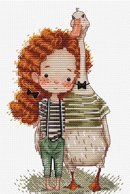 Cross Stitch Kit HobbyJobby - Lucy and The Goose