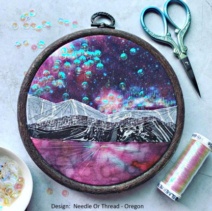 Pink Embroidery Round Hoop - Nurge Flexible Hoop, Round Cross Stitch Hoop