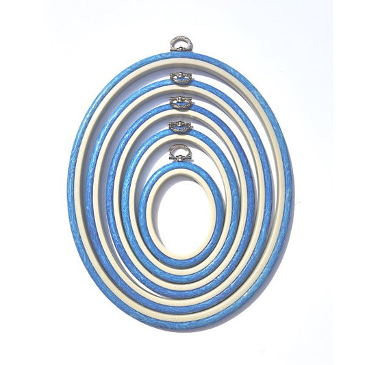 Blue Embroidery Hoop - Oval Nurge Flexible  Hoop