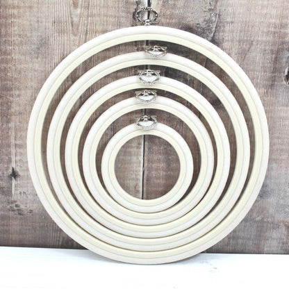 White Embroidery Round Hoop - Nurge Flexible Hoop, Round Cross Stitch Hoop