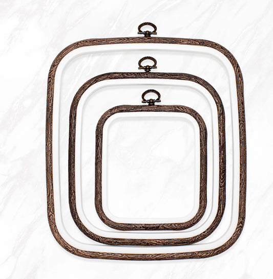 Brown Square Embroidery Hoop - Nurge Flexible Cross Stitch Hoop