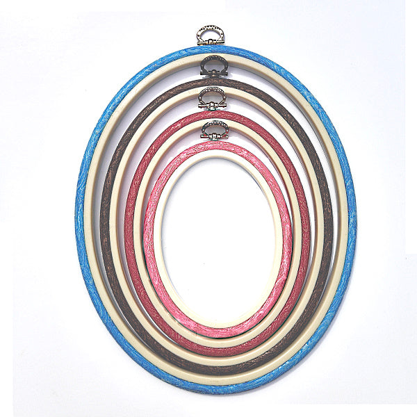 White Embroidery Hoop - Oval Nurge Flexible  Hoop