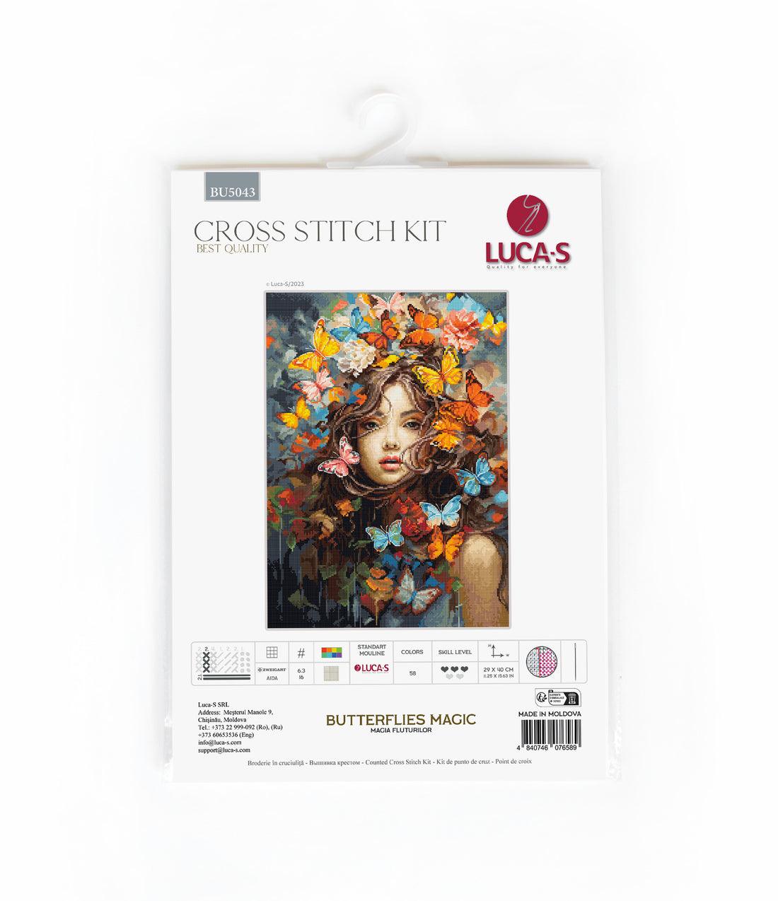 Cross Stitch Kit Luca-S - Butterflies Magic, BU5043 Luca-S Cross Stitch Kits - HobbyJobby