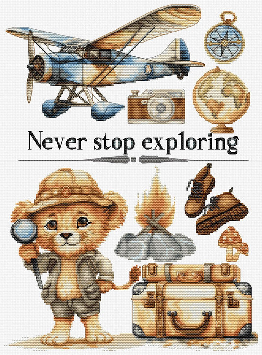 Cross Stitch Kit Luca-S - Never Stop Exploring, B1408 Luca-S Cross Stitch Kits - HobbyJobby