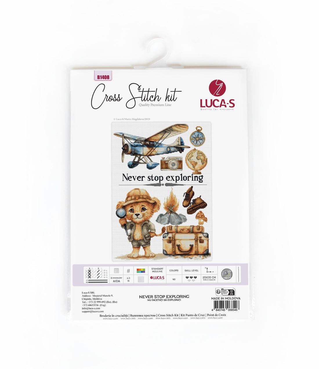 Cross Stitch Kit Luca-S - Never Stop Exploring, B1408 Luca-S Cross Stitch Kits - HobbyJobby