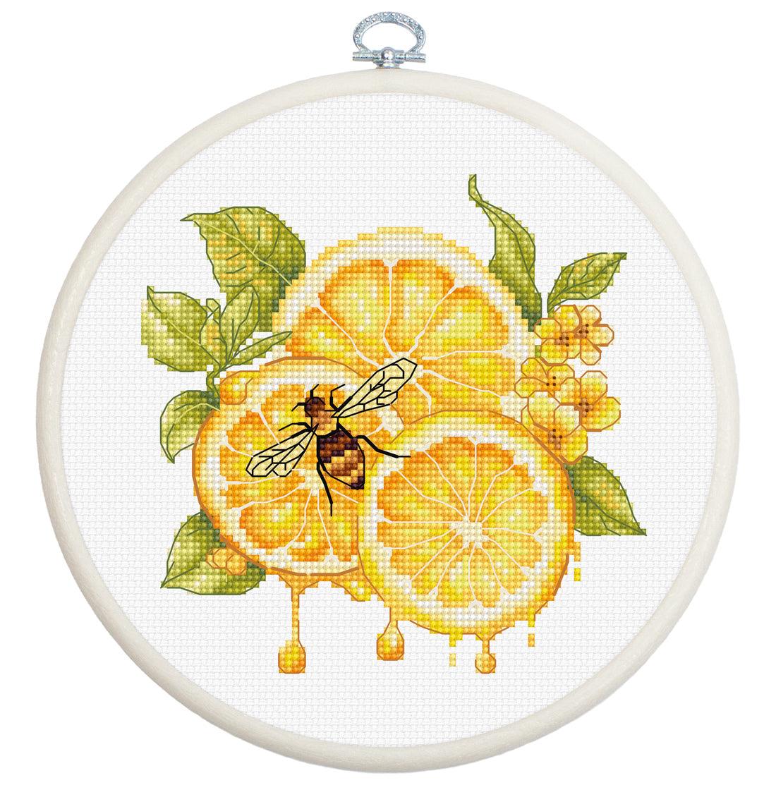 Cross Stitch Kit with Hoop Included Luca-S - The Lemon Juice, BC234 Luca-S Cross Stitch Kits - HobbyJobby