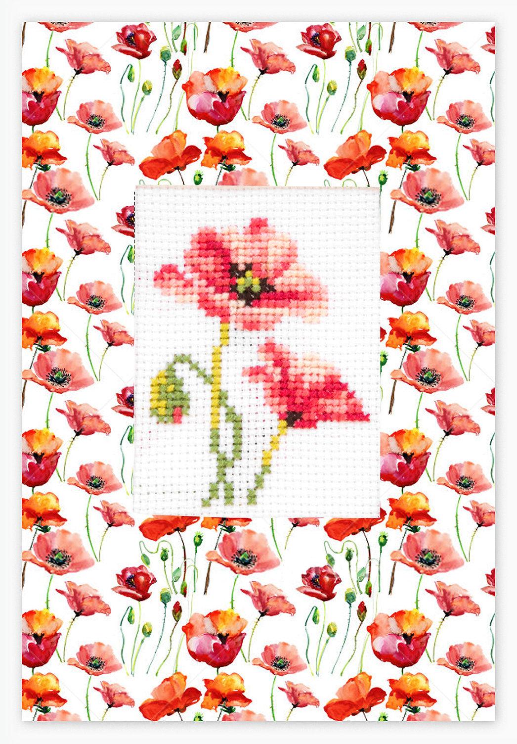 Cross Stitch Postcard Kit Postcard Kits - HobbyJobby