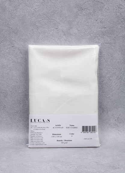 Luca-S Natural Pure 100% Linen Soft Fabric White Color