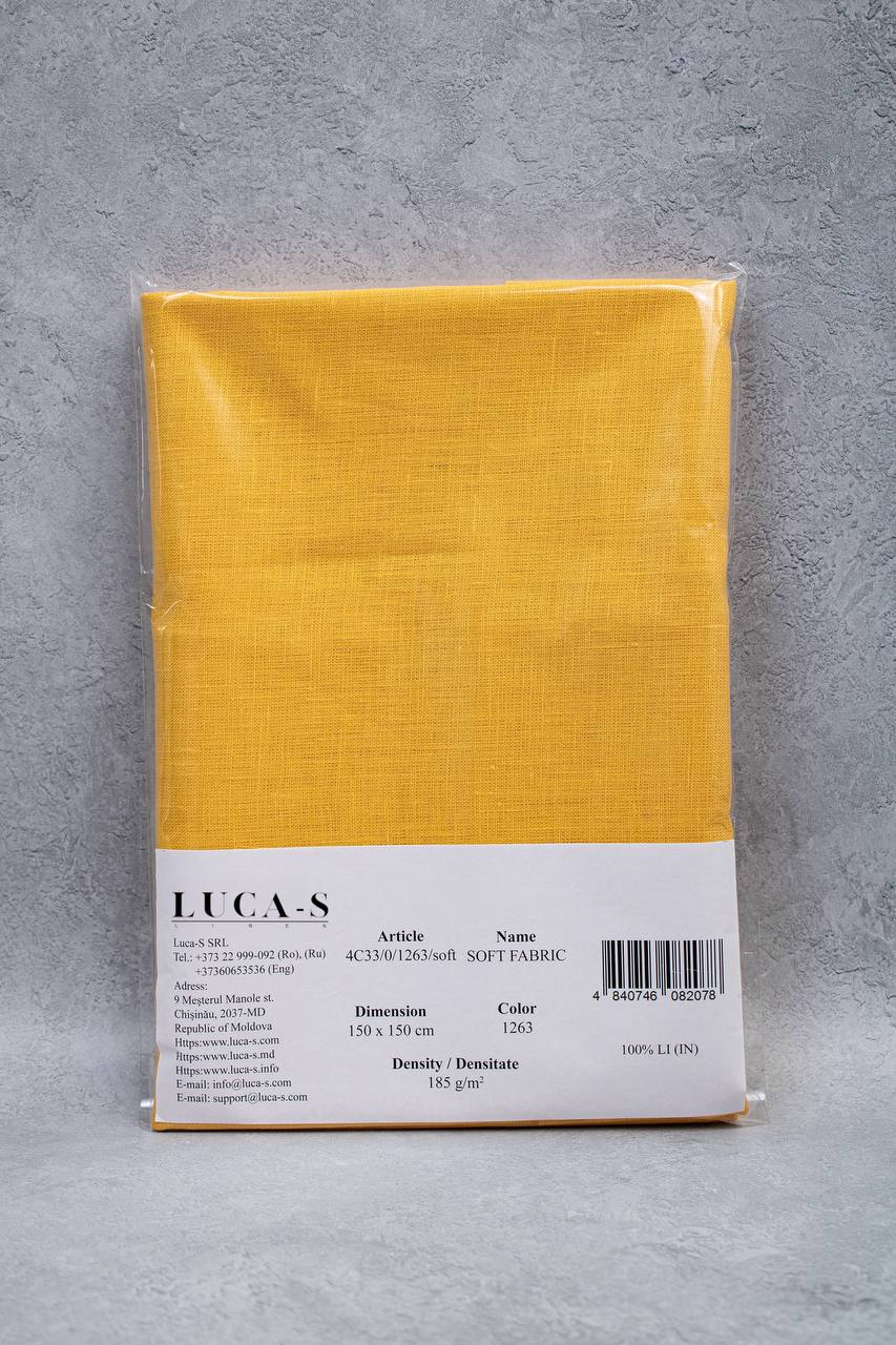 Luca-S Natural Pure 100% Linen Soft Fabric Goldenrod Color