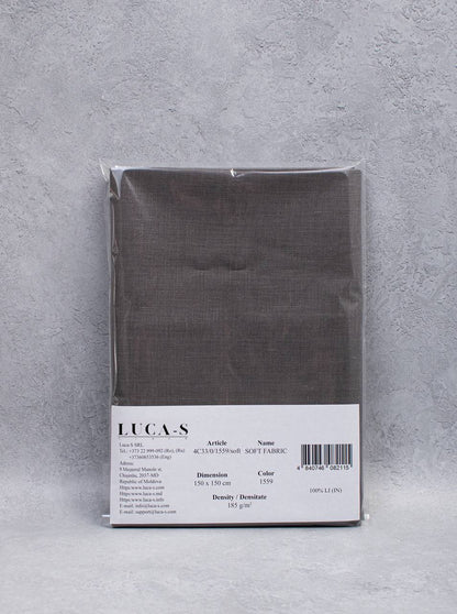 Luca-S Pure Natural 100% Linen Soft Fabric Ash Grey Color