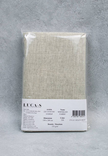 Luca-S Natural Pure Linen Wrinkled Fabric Rustic Color