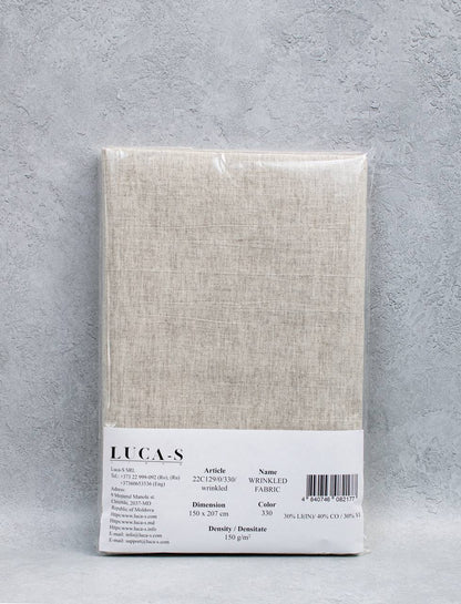 Luca-S Natural Pure Linen Wrinkled Fabric Rustic Color