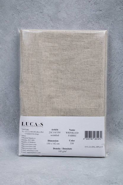 Luca-S Natural Pure Linen Wrinkled Fabric Rustic Color