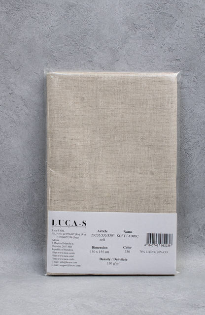 Luca-S Natural Pure Linen Wrinkled Fabric Rustic Color